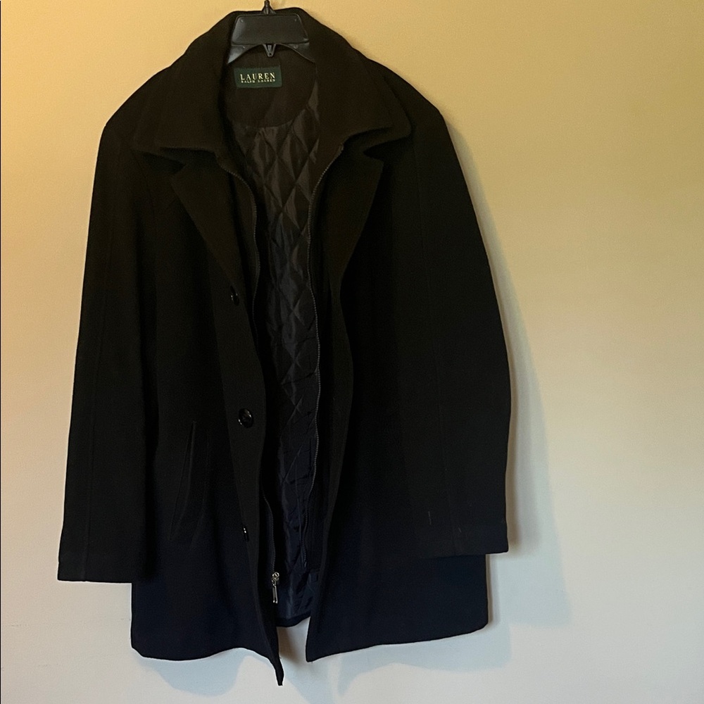 Lauren Ralph Lauren Men's Classic Black Pea Coat